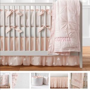 Monique Lhuillier blush pink ethereal bed skirt